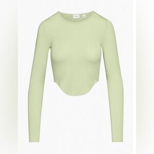 Aritzia Wilfred Potion Sage Green Long Sleeve Crop Top Women’s size XS